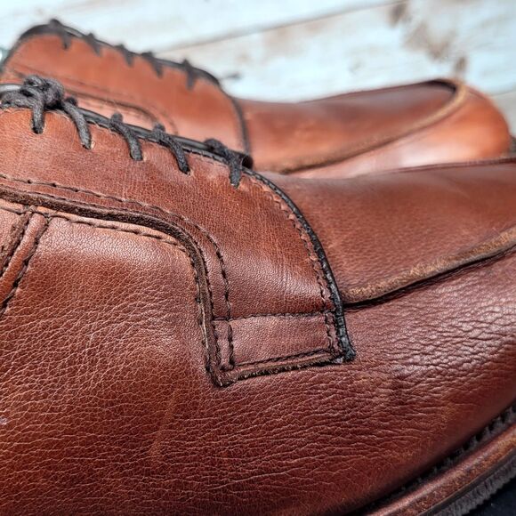 Allen Edmonds Men's Size 9 STOCKBRIDGE Brown Leather Lace Up Derby Shoes - Picture 3 of 16